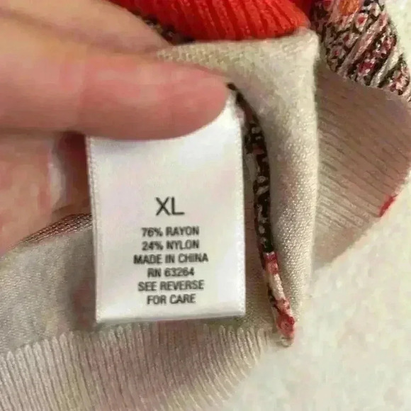 Rox & Ali button front lightweight sweater Paisley SIZE XL - Picture 6 of 9